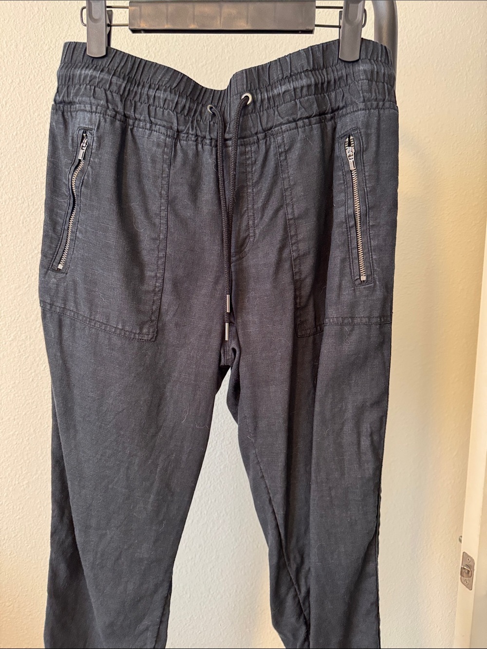 Athleta Cabo, linen joggers Black Drawstring. 6P